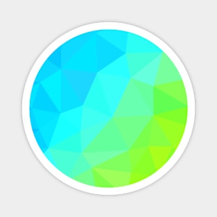 Aqua and Neon Lime Gradient Geometric Circle Graphic Magnet